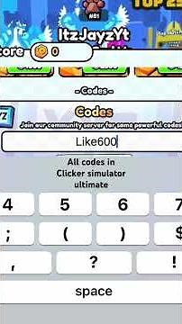 All codes for clicker simulator ultimate! #clickersimulator #tapping #roblox