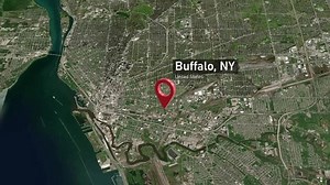 Buffalo City Map Zoom (NY, USA) from Space to Earth