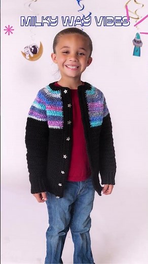 Galaxy children's cardigan crochet pattern