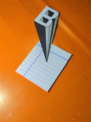 Easy 3D Drawing Illusion of Letter B