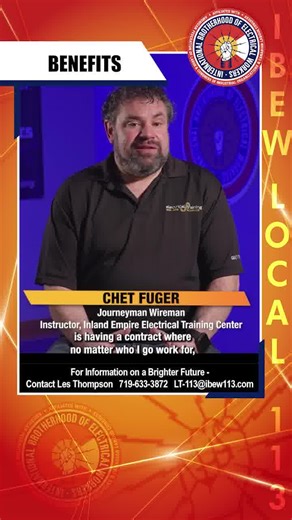 The security of a union contract - guaranteed pay, benefits, no need to negotiate. Invaluable for me as a worker. #UnionStrong #WorkerRights | IBEW Local 113