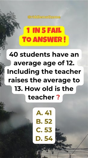 How old is the teacher? #maths #riddles #shorts