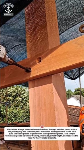 Smart Timber Frame Bolt Installation – Fast Wood Joinery Trick!