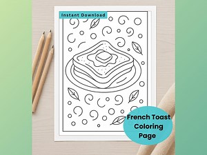 French Toast Coloring Page: Food Activity (PNG Digital Download) Fun Coloring Sheet for Kids, Teens, and Adults - Etsy UK