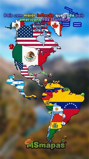 PAÍS COM MAIOR INFLAÇÃO que cada país americano faz fronteira.