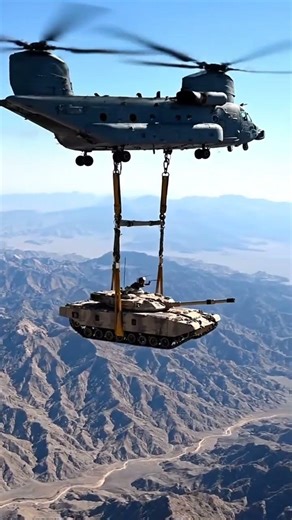 Helicopters transporting tanks