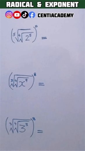 Exponent and Radical #centiacademy #maths #mathstricks #mathematics #shorts #short #exponents #fyp