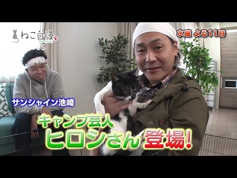 「ねこ自慢」3/22(水)よる11時は…ぼっちキャンプのヒロシが愛猫を連れて登場！サンシャイン池崎と猫ご飯作りに挑戦！
