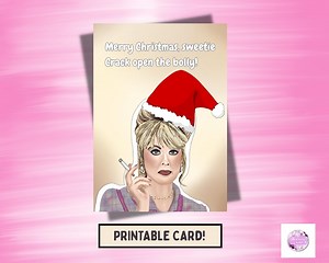 Patsy Stone Absolutely Fabulous Ab Fab Christmas Card- Digital Download, Printable Card. Festive, Funny Humour, Camp, Colourful - Etsy Canada