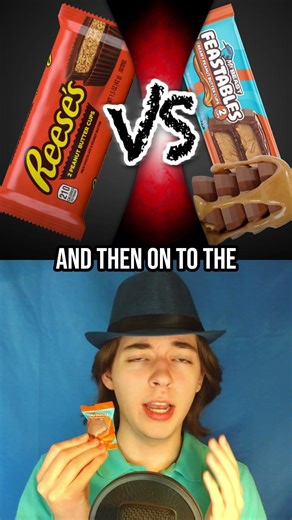 Reese's vs Feastables Peanut Butter Cup #shorts #mrbeast #reesespeanutbuttercups #feastables