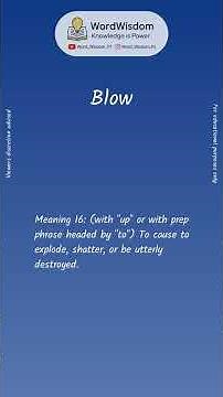 What does "Blow" mean? | English vocabulary shorts | #blow #wordwisdom