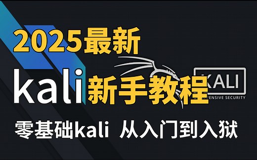 【零基础学kail】2025最新kali新手教程，从零基础到入狱，学完即可就业/保姆级教程/网络安全/渗透测试/web安全/黑客技术/kali linux