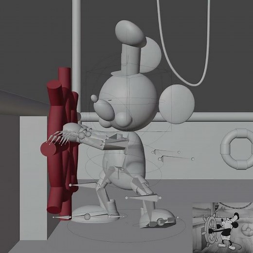 Steamboat willie in 3D (reimagined) (BTS) (retake)