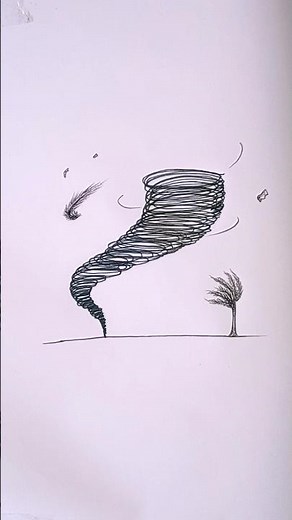 how to easyway to draw a tornado #tornado #drawing #simple