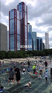 서울 여의도 한강공원 수영장, 시원한 물빛 광장 산책 Seoul Yeouido Hangang Park, Cool Water Light Plaza Walking Tour