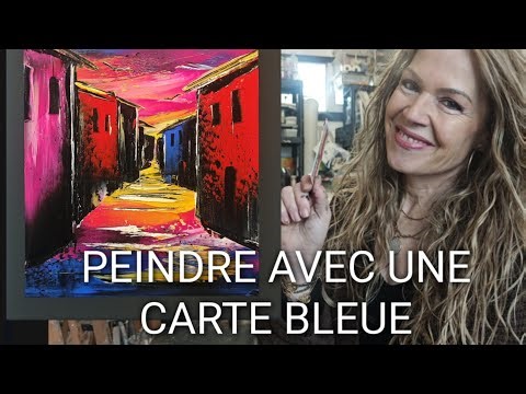 PAINTING WITH A CREDIT CARD: A TIP FOR DRAWING HOUSES by Nelly LESTRADE