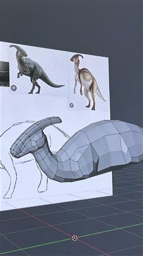 Started on my next avatar :3 #vrchat #parasaurolophus #vrchatavatar #vrchatfurry #dinosaur #blender