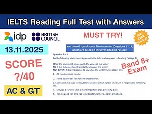IELTS Reading Practice Test with Answers 13.11.2025 - Test #65