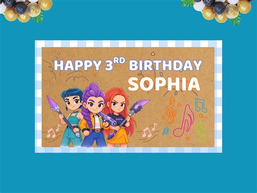 K-pop Demon Hunter Birthday Banner (digital Download, 36x60 Editable Template) - Etsy