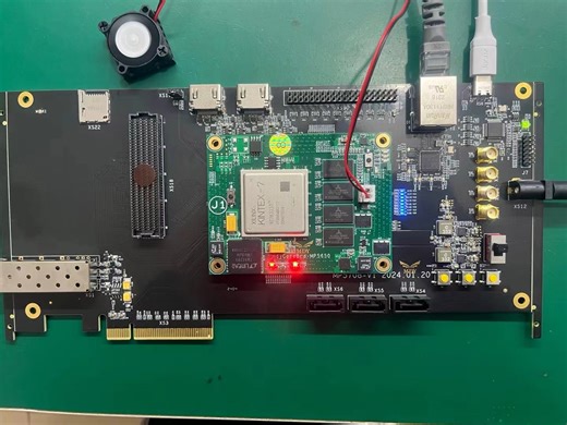 研发新品底板，带HDMI，千兆网，SATA，PCIE，FMC接口，可以配xilinx的325T，410T核心板。