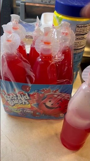 Kool aid bursts juice pack straw hack!! Tropical