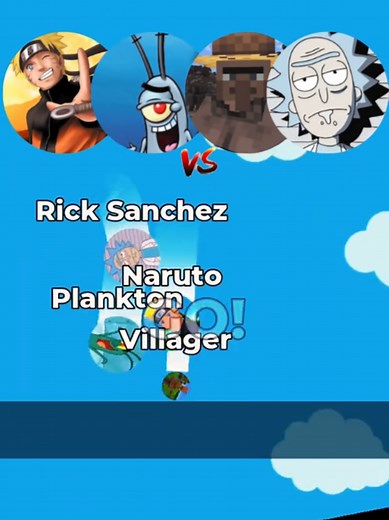 Plankton, Rick, Naruto, and Villager Showdown