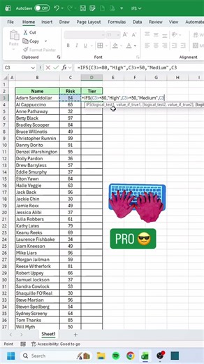 Using IFS in Excel‼️ #excel
