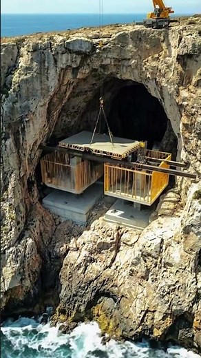 Built Luxury Villa Inside a Hidden Sea Cave (Timelapse)