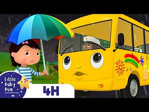 Wheels on the Bus Rain Rain Medley | 4 hours of 🚌Wheels on the BUS Songs! 🚌 Nursery Rhymes for Kids