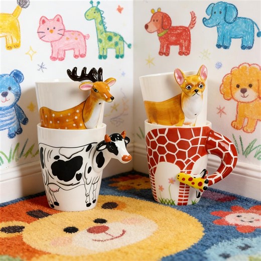 Handmade 3D Animal Mug, Ceramic Sculpture Cup With Giraffe Zebra Gorilla, Gift for Animal Lovers, Funny Coffee Mug, Zoo Themed Present - Etsy