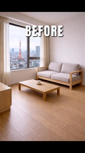 Tiny Tokyo Living Room Makeover | Minimalist Before & After Transformation