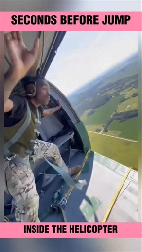 Inside the Helicopter Before a Static Line Jump