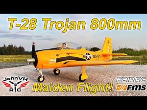 FMS FairRC 800mm T-28 Trojan Yellow MAIDEN FLIGHT Review @fairrc @fmsmodelRC ​