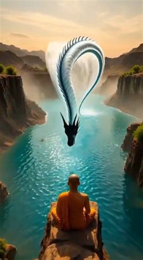 부처님께 기도중에 펼쳐진 ‘푸른 용의 발현’ “A Blue Dragon Vision Unfolds in Meditation”