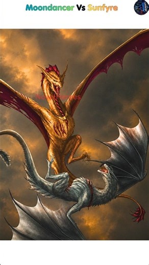 Sunfyre vs Moondancer fight in house of the dragon #houseofthedragon #Dragonsfight