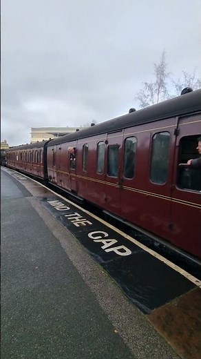 78022 Steam Train arrives at Keighley Station