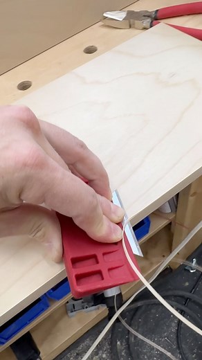 This is a handy tool from @fastcapllc , I needed to trim off this edge banding but the end of this board is beveled at 7°, I figured that would make it difficult to use my standard edge banding trimmer so I grabbed this little tool with a sharp utility knife blade and it worked like a charm.This little guy is definitely worth having in your edge banding kit. | Insider Carpentry