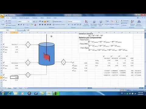 Simulador: Balance de Materia para un proceso de Mezclado en Excel
