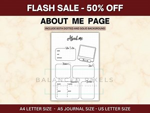 About Me Worksheet Printable - All About Me Poster PDF - School Activity Sheet - Biography Interview - Scrapbook Page Insert DIY - Etsy
