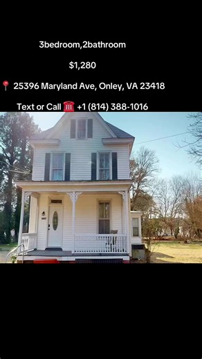3bedroom 2bathroom 📌1,470sqft📌 📍 25396 Maryland Ave, Onley, VA 23418 Text or Call ☎️ 1 (814) 388-1016 Large windows allow natural sunlight to fill the home, creating a warm and inviting atmosphere. The home features original hardwood floors, with vinyl flooring in several rooms for added durability. The eat-in kitchen provides a comfortable space for everyday meals, while the separate dining room is perfect for hosting family gatherings and entertaining guests! #onley #virgina #dfw #top #vira