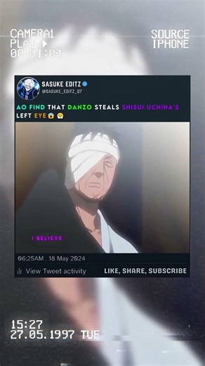 Ao finds that Danzo steals Shisui uchiha's left eye😤