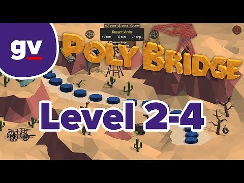 Poly Bridge 2-4: Double Overpass Drawbridge (Solution)