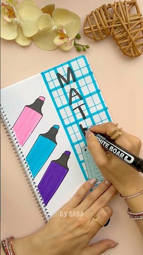 🩷Math🧮Easy & Cute Cover Page Design📈Frontpage Idea #saba_creativeartist