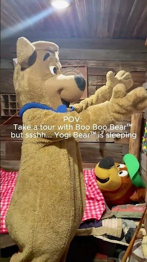 Get a sneak peak inside the Bear Den with Boo Boo Bear™ while Yogi Bear™ snoozes.