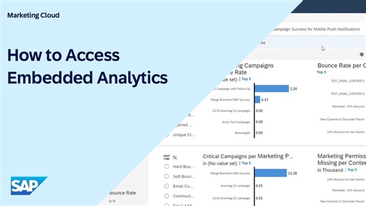 Accessing Embedded Analytics in SAP Marketing Cloud