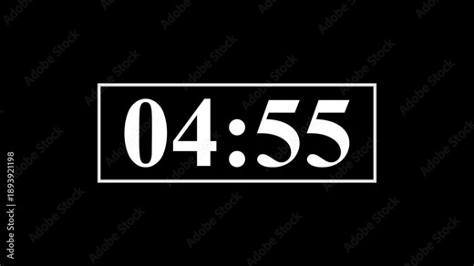 5 minute timer countdown animation, countdown timer one minute animation from 5 to 4 countdown Two minute countdown timer animation with alpha channels, Motion graphics of countdown concept