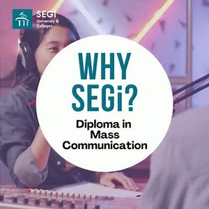 Mass communication is an exciting and fast-paced field with a diverse selection of career opportunities such as advertising, broadcasting, journalism, public relations and marketing. Students will examine how media works and how it affects our society socially and culturally. Explore more at segi.edu.my or click #WhySEGi | SEGi University & Colleges