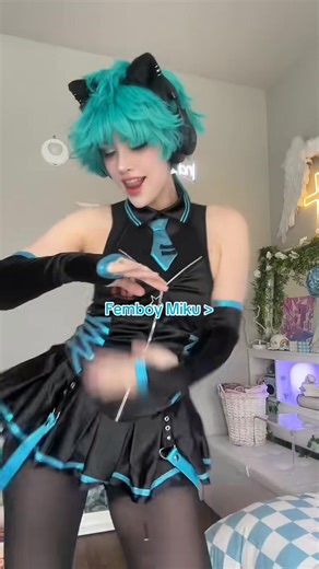 🖤🩵🤍 #femboy #miku | Definitely not Indigo White