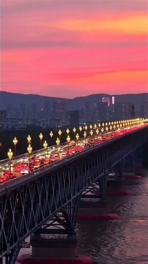 Nanjing Yangtze River Bridge at Sunset 🌇 | China's Iconic Bridge #Shorts #dragonbridge