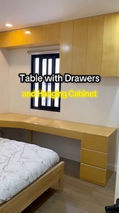 “Storage meets style ✨ Table with drawers and hanging cabinet for organized Living# #drawer #table #cabinet #quadcornerfuniture | Quad Corner Furniture